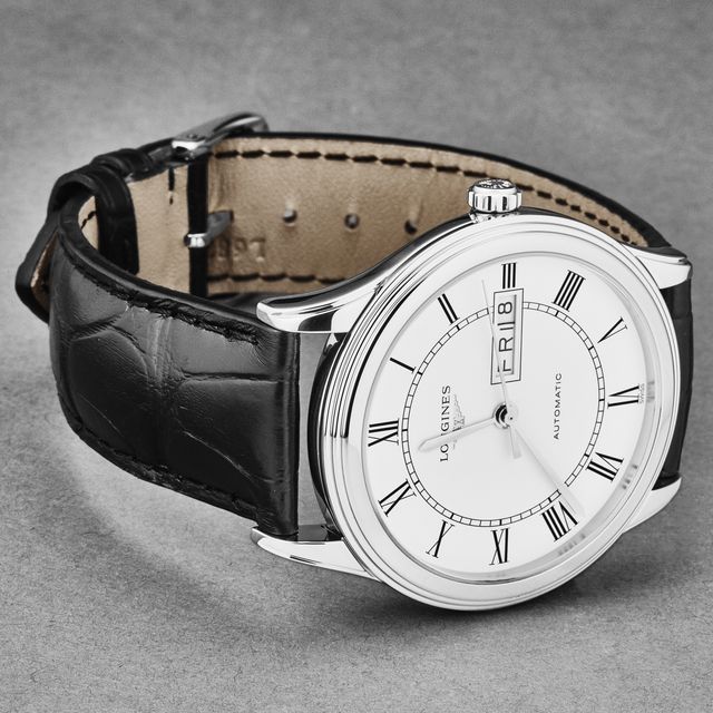Longines Flagship - White Roman Numeral Dial & Leather Strap